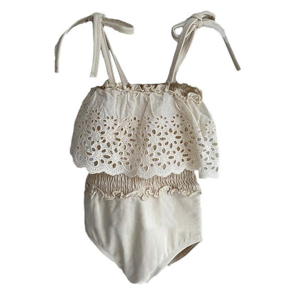 ベビー用水着 キッズ 水着 ワンピース レース フリル シャーリング スイムウェア【mh0000808】