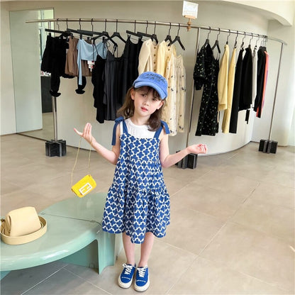 タンクトップ・キャミソール・ノースリーブトップス キッズ 幾何学 フラワー リボン キャミソール ワンピース【mh0000885】