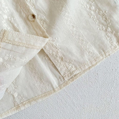 半袖セットアップ ベビー セットアップ フラワー 刺繍 レース 半袖 ブラウス ブルマ【mh0000908】