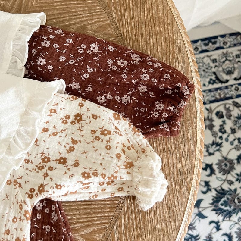 長袖ロンパース ベビー フラワー フリル 長袖 ロンパース【mh0000980】