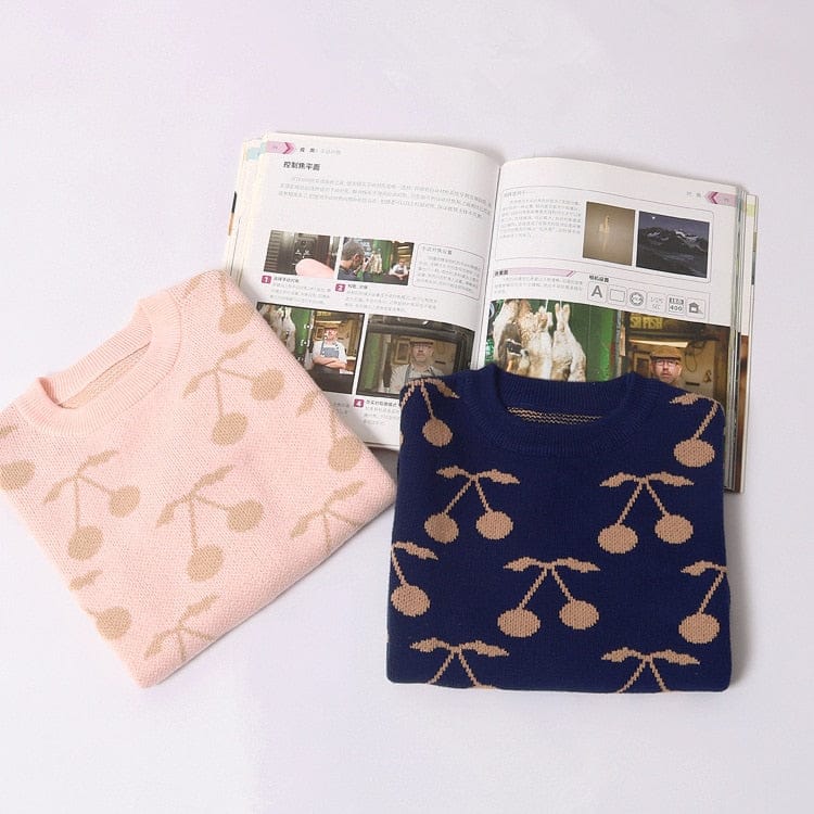 カーディガン・パーカー キッズ ニット チェリー さくらんぼ セーター トップス【mh0000994】