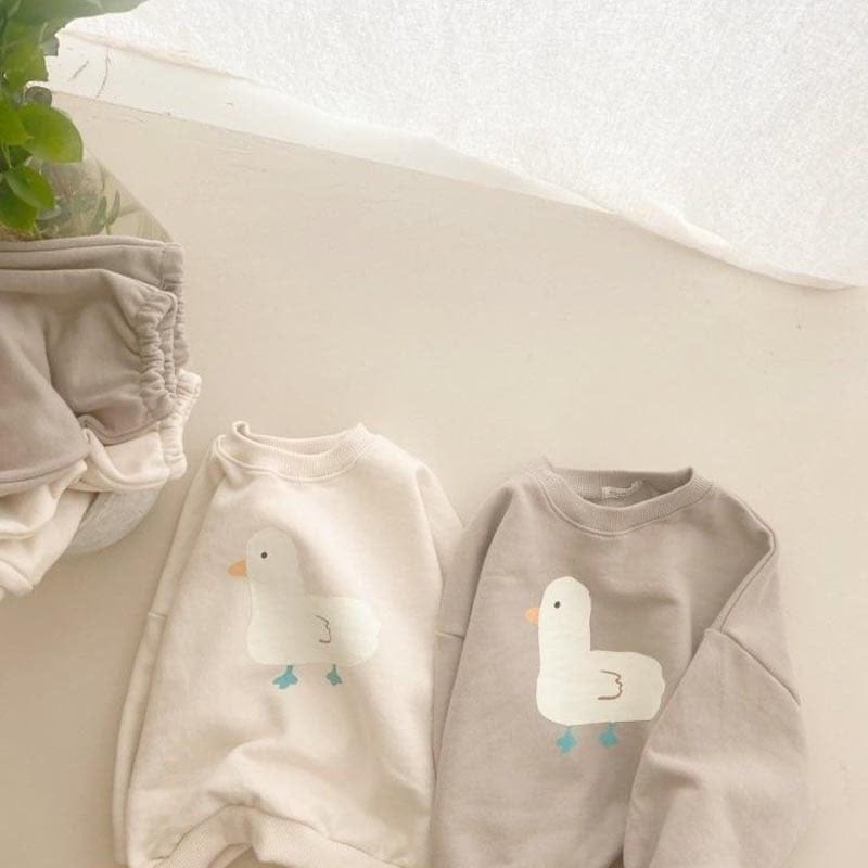 長袖セットアップ ベビー あひる セットアップ スウェット トップス パンツ【mh0001036】