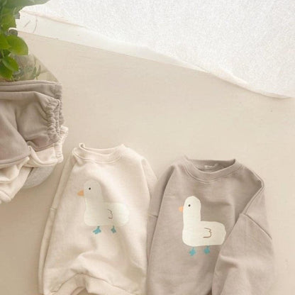長袖セットアップ ベビー あひる セットアップ スウェット トップス パンツ【mh0001036】