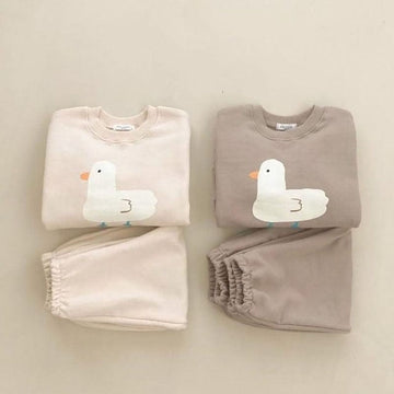 長袖セットアップ ベビー あひる セットアップ スウェット トップス パンツ【mh0001036】