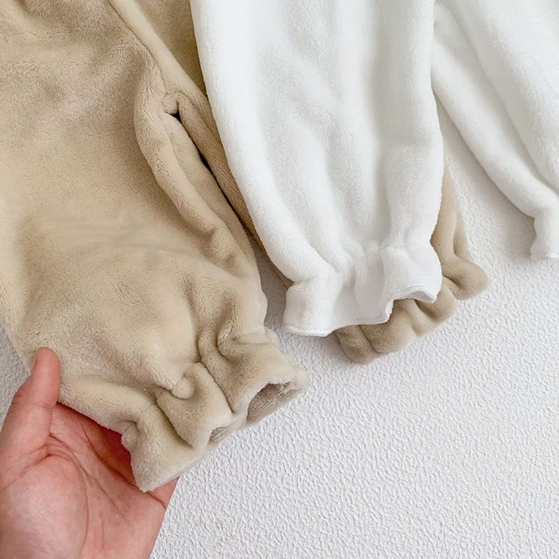 長袖パジャマ ベビー 長袖 パジャマ セット フリース レース フリル トップス パンツベビー 長袖 パジャマ セット フリース レース フリル トップス パンツ【mh0001041】