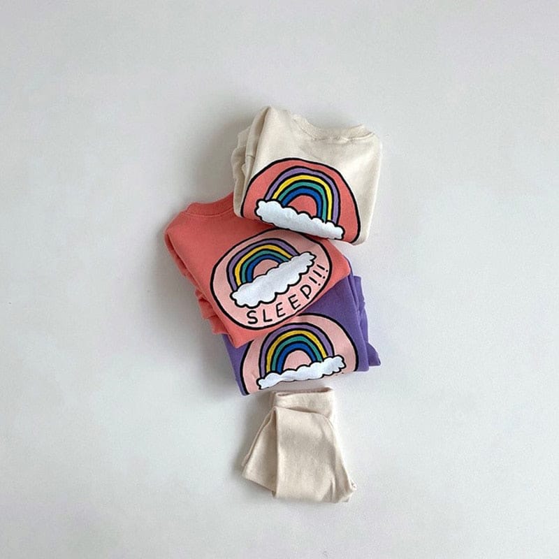 トレーナー・フーディ ベビー トップス レインボー トレーナー【mh0001091】