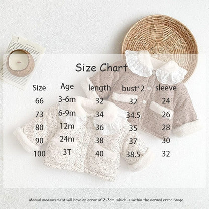 ショートコート・ジャケット・ジャンパー ベビー フラワー レース 裏ボアフリース ジャケット コート アウター【mh0001111】