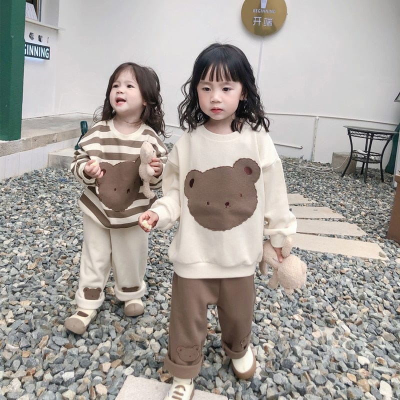 ロングパンツ・スウェットパンツ キッズ くま ベア ボーダー 無地 トップス パンツ【mh0001137】