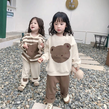 ロングパンツ・スウェットパンツ キッズ くま ベア ボーダー 無地 トップス パンツ【mh0001137】