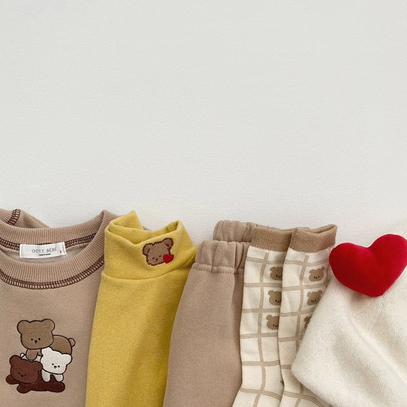 長袖セットアップ ベビー セットアップ くま ベア スウェット トップス ジョガー パンツ【mh0001210】