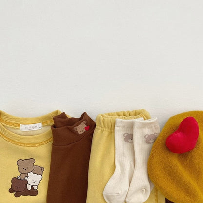 長袖セットアップ ベビー セットアップ くま ベア スウェット トップス ジョガー パンツ【mh0001210】