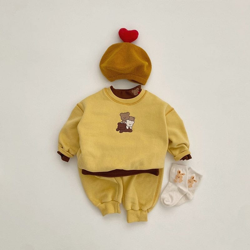 長袖セットアップ ベビー セットアップ くま ベア スウェット トップス ジョガー パンツ【mh0001210】