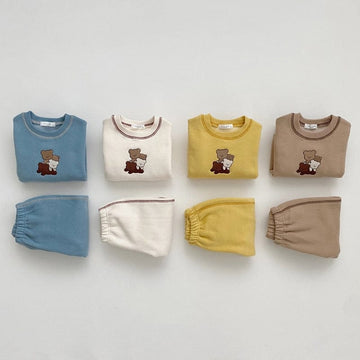 長袖セットアップ ベビー セットアップ くま ベア スウェット トップス ジョガー パンツ【mh0001210】