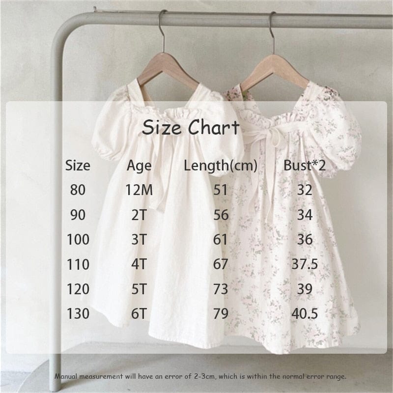 半袖ワンピース キッズ フラワー 無地 リボン 半袖 パフスリーブ ワンピース【mh0001251】