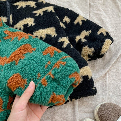 ショートコート・ジャケット・ジャンパー キッズ しろくま ボアフリース 裏キルティング ジャケット ジャンパー アウター コート【mh0001387】