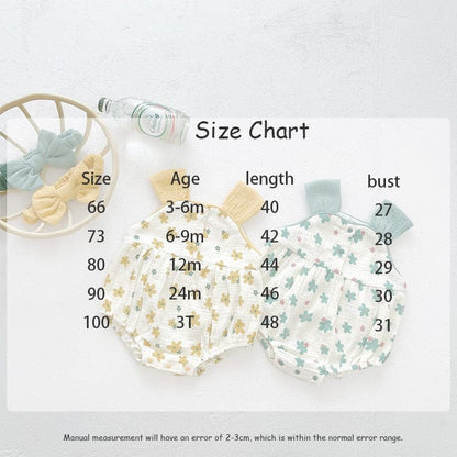 ノースリーブロンパース ベビー フラワー ノースリーブ キャミソール ロンパース リボン ヘアバンド セット【mh0001450】