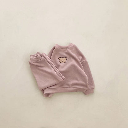 長袖セットアップ ベビー セットアップ くま ベア スウェット トレーナー パンツ【mh0001490】