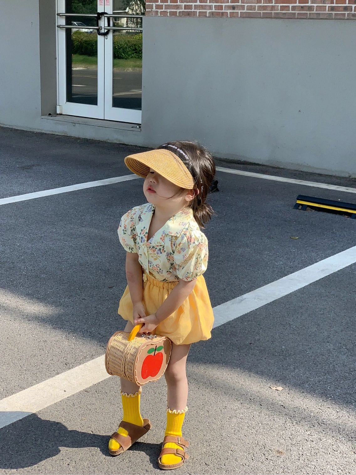 半袖セットアップ キッズ セットアップ フラワー 半袖 パフスリーブ ブラウス ショート バルーンパンツ【mh0001552】