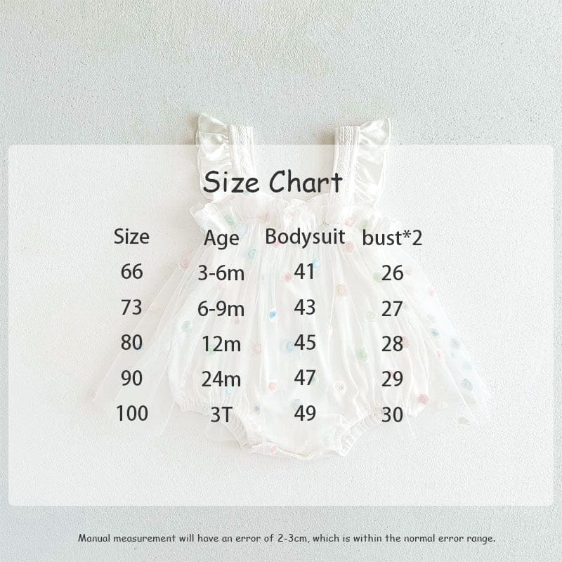 ノースリーブロンパース ベビー カラフル みずたま チュチュ チュール スカート キャミソール ロンパース【mh0001561】
