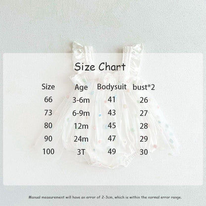 ノースリーブロンパース ベビー カラフル みずたま チュチュ チュール スカート キャミソール ロンパース【mh0001561】