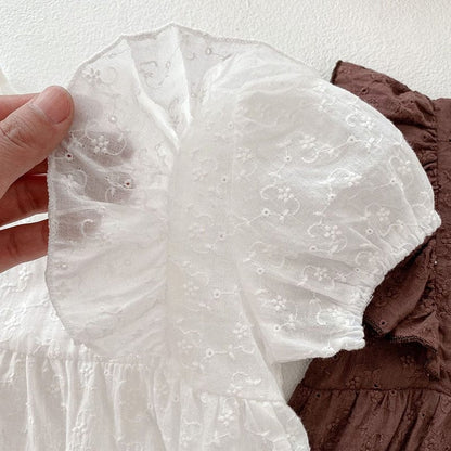 半袖ロンパース ベビー レース フリル 半袖 ロンパース【mh0001660】