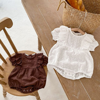 半袖ロンパース ベビー レース フリル 半袖 ロンパース【mh0001660】