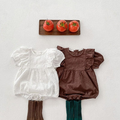 半袖ロンパース ベビー レース フリル 半袖 ロンパース【mh0001660】