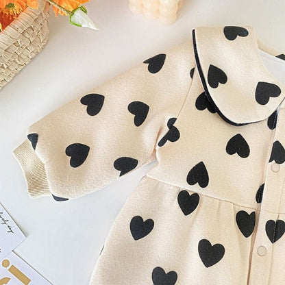 アウタージャンプスーツ ベビー ハート フリース アウター ジャンプスーツ【mh0001664】