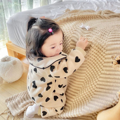 アウタージャンプスーツ ベビー ハート フリース アウター ジャンプスーツ【mh0001664】