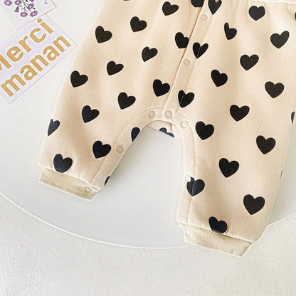 アウタージャンプスーツ ベビー ハート フリース アウター ジャンプスーツ【mh0001664】