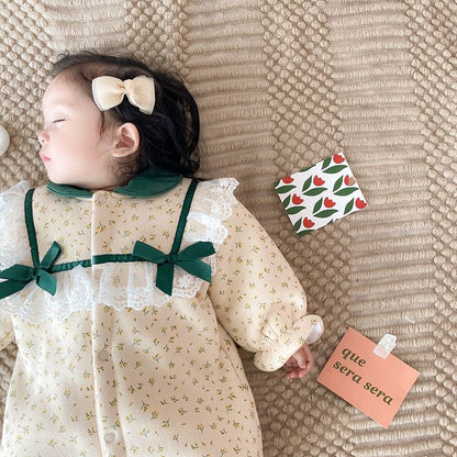 アウタージャンプスーツ ベビー レース フラワー フリル アウター ジャンプスーツ【mh0001665】