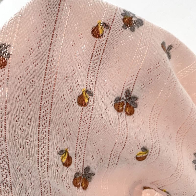 ノースリーブロンパース ベビー メッシュ キャミソール ロンパース レモン フラワー 洋梨【mh0001810】