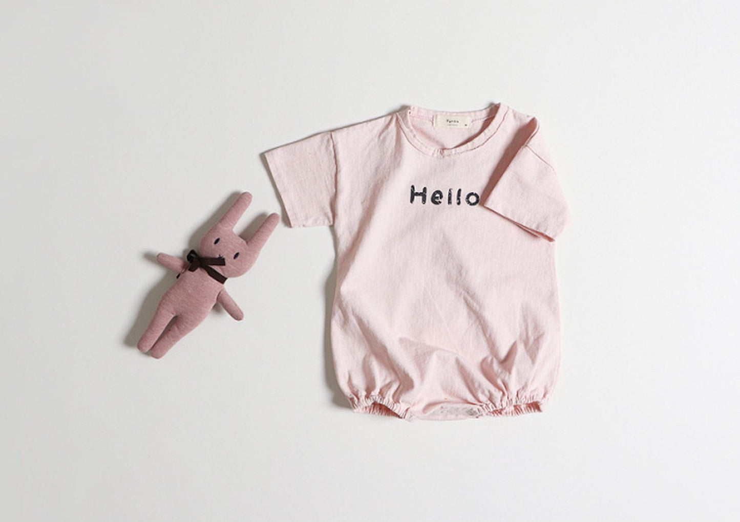 半袖ロンパース Pink / 66cm ベビー HELLO  半袖 ロンパース【mh0000562】
