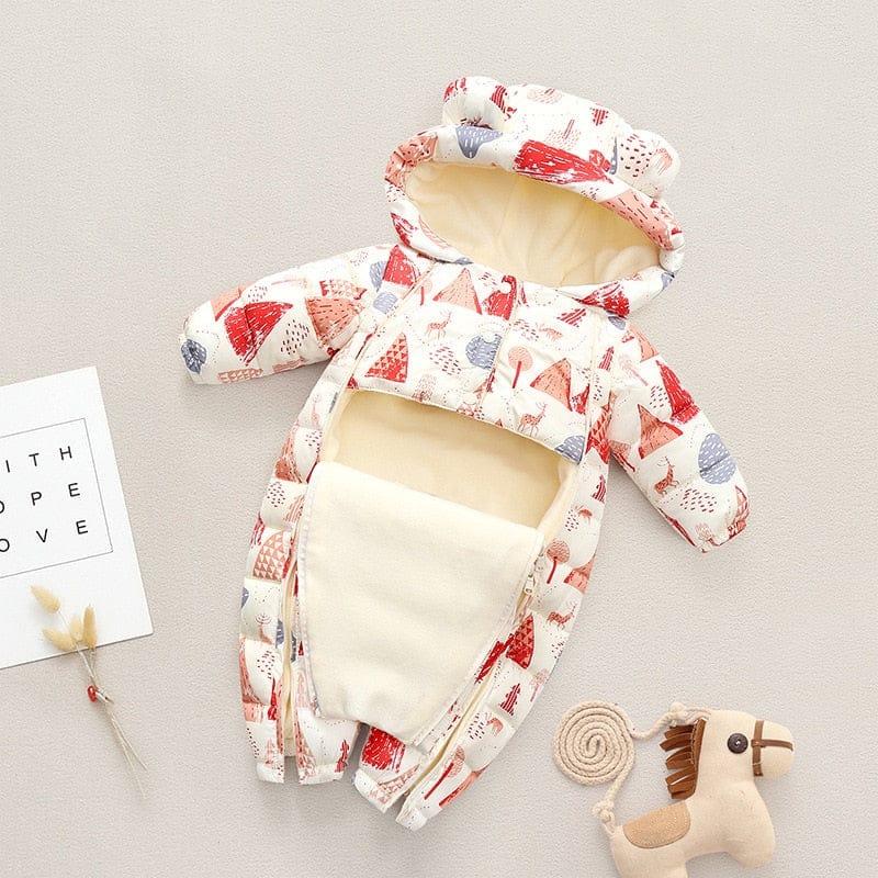 アウタージャンプスーツ Red / 66cm ベビー 裏フリース フーディ アウター ジャンプスーツ【mh0000897】