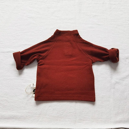 オーバーオール Red Brown Blouse / 66cm ベビー コーデュロイ オーバーオール ハイネック Tシャツ