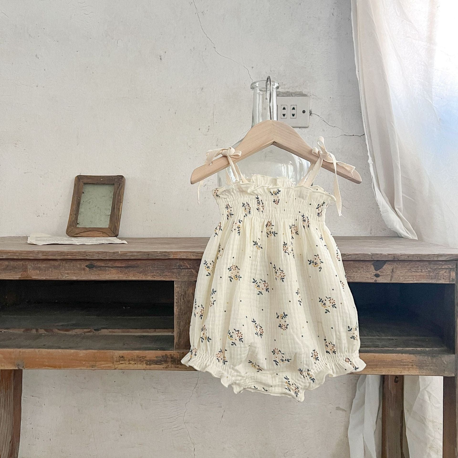 半袖ロンパース style C / 6M/66cm ベビー フラワー ナチュラル キャミソール ワンピース ロンパース 半袖 セットアップ【mh0001767】