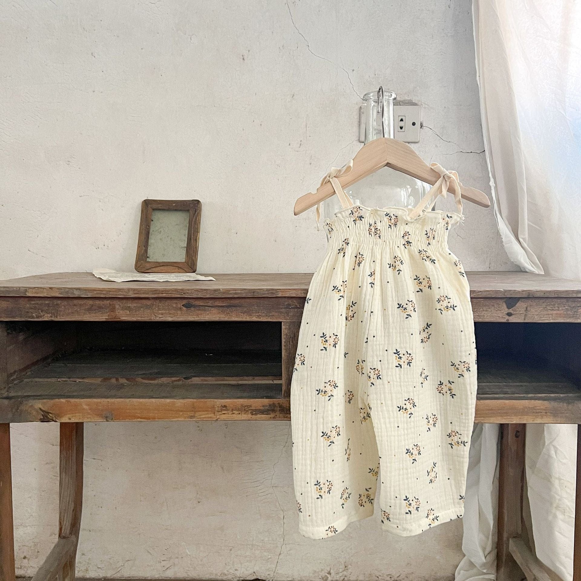 半袖ロンパース style D / 6M/66cm ベビー フラワー ナチュラル キャミソール ワンピース ロンパース 半袖 セットアップ【mh0001767】