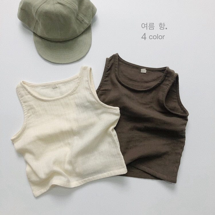 タンクトップ・キャミソール・ノースリーブトップス キッズ シンプル タンクトップ ノースリーブ Tシャツ