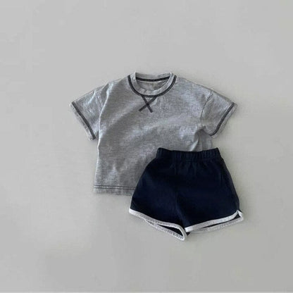半袖セットアップ ベビー セットアップ ステッチ 半袖 Tシャツ ショートパンツ