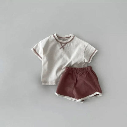 半袖セットアップ ベビー セットアップ ステッチ 半袖 Tシャツ ショートパンツ