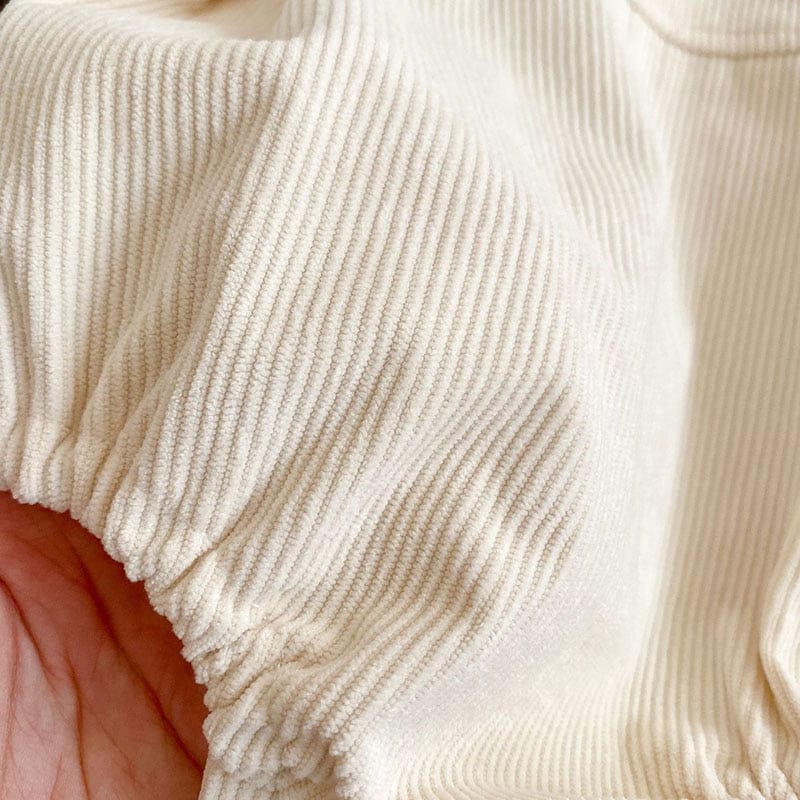 長袖セットアップ ベビー セットアップ くま 刺繍 コーデュロイ ロンパース ボーダー Tシャツ【mh0000184】