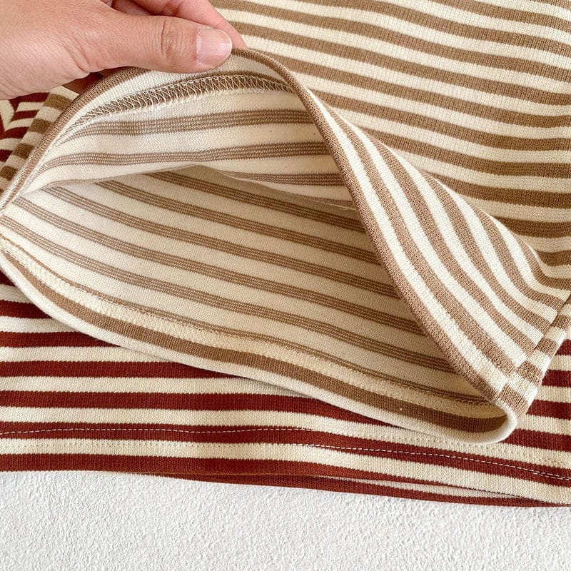 長袖セットアップ ベビー セットアップ くま 刺繍 コーデュロイ ロンパース ボーダー Tシャツ【mh0000184】