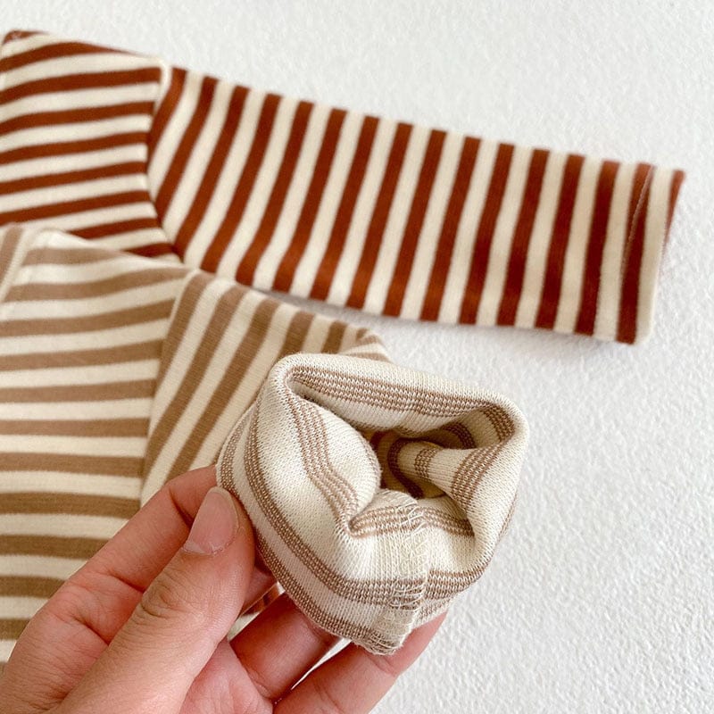 長袖セットアップ ベビー セットアップ くま 刺繍 コーデュロイ ロンパース ボーダー Tシャツ【mh0000184】