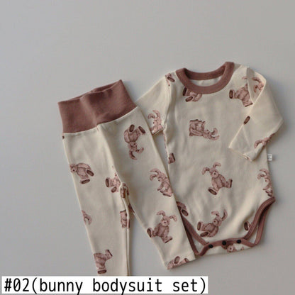 長袖パジャマ ベビー セットアップ くま うさぎ パジャマ ロンパース パンツ Tシャツ【mh0000466】