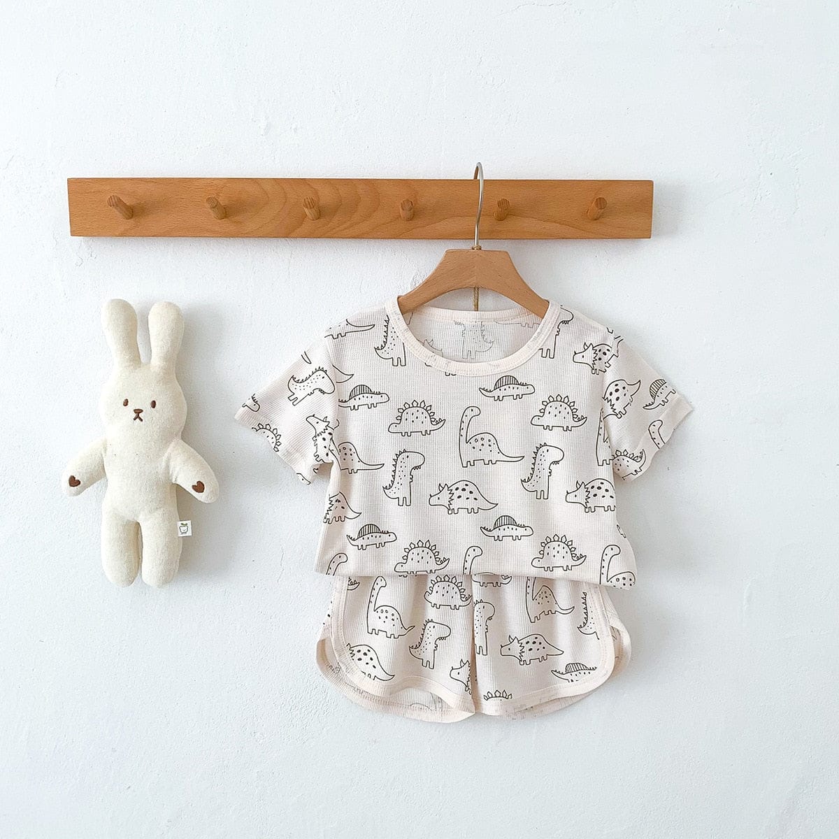 半袖パジャマ キッズ 半袖 プリント セットアップ パジャマ Tシャツ ショートパンツ フラワー 恐竜 ダイナソー くま ベア【mh0001165】