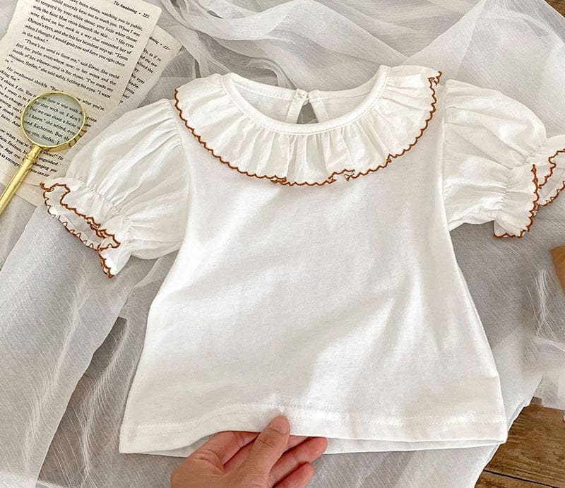 ノースリーブロンパース tee / 6M/66cm ベビー 刺繍 ステッチ フラワー ノースリーブ ロンパース 半袖 ブラウス シャツ トップス【mh0001782】