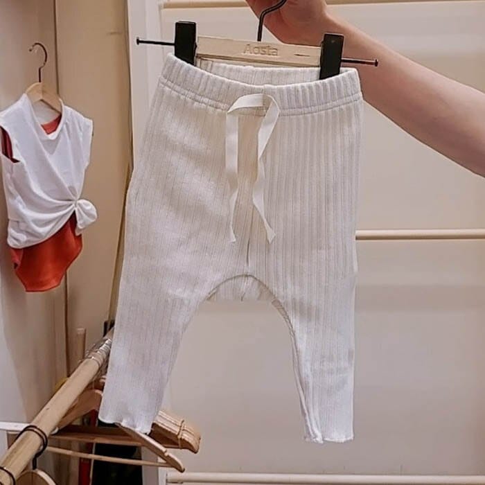 レギンスパンツ White / 66cm ベビー リボン リブ レギンス パンツ【mh0001260】