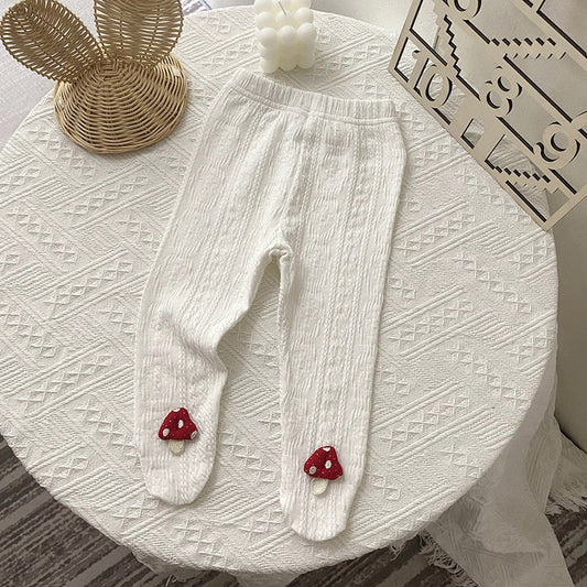 レギンスパンツ White / 6M 66cm ベビー きのこ レギンス タイツ パンツ【mh0000358】