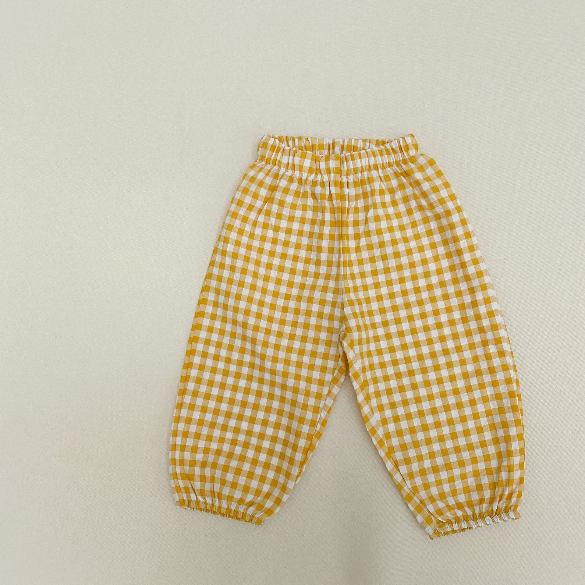 ロングパンツ・スウェットパンツ Yellow / 12M 80cm キッズ チェック サマー ルーズ パンツ【mh0000865】
