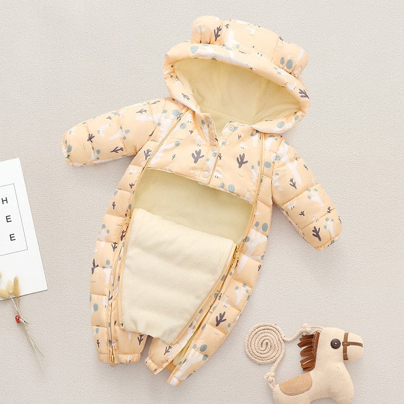 アウタージャンプスーツ Yellow / 66cm ベビー 裏フリース フーディ アウター ジャンプスーツ【mh0000897】